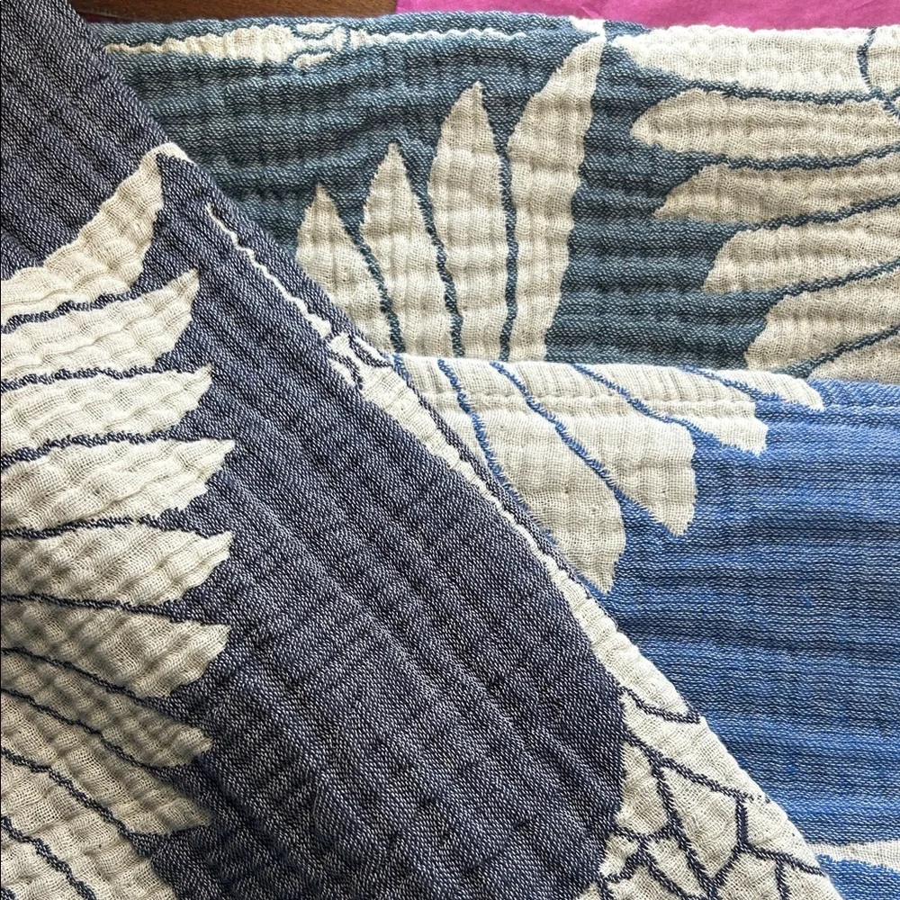 Flock Birds in Flight Cranes Throw Blanket 55x77 Luxury 100% Turkish Cotton NAVY - Picture 6 of 16